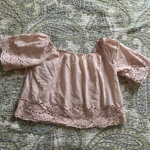 Cute Light Pink Lacey Babydoll Top - Size L